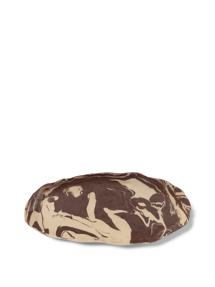 Ryu Platter - 37 - Sand/Brown Ferm Living - SE