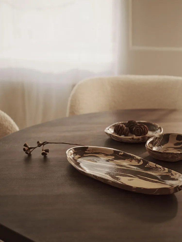 Ryu Platter - 37 - Sand/Brown Ferm Living - SE