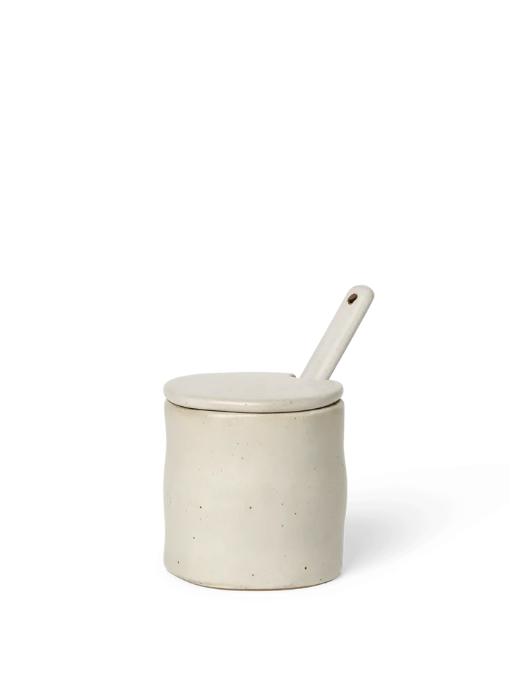 Flow Jar Spoon - Off-White Speckle