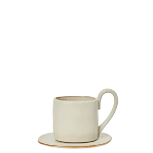 Flow Mug Saucer - Off-White Speckle