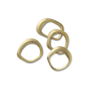 Flow Napkin Rings - Set 4 - Brass