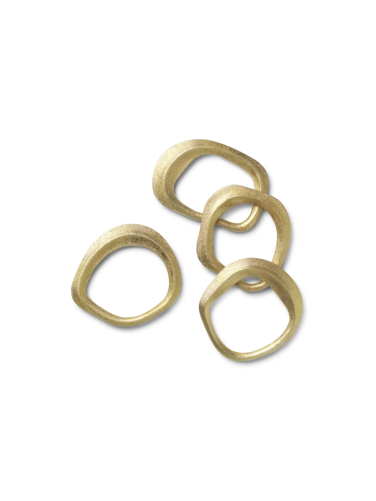 Flow Napkin Rings - Set 4 - Brass