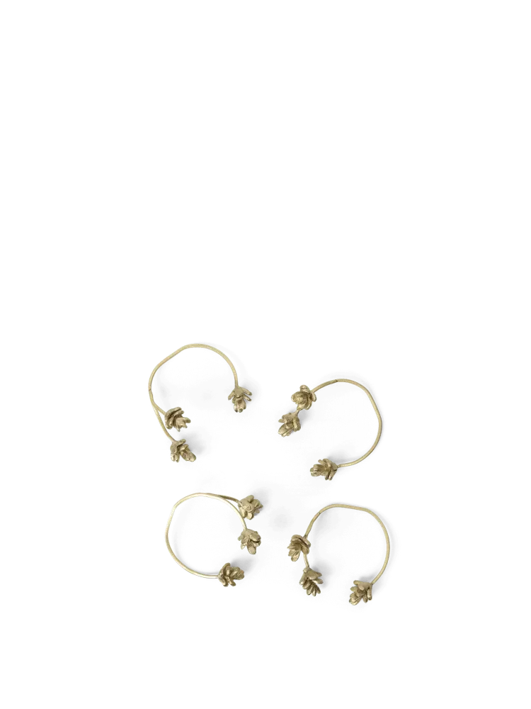 Forest Napkin Rings - Set 4 - Brass