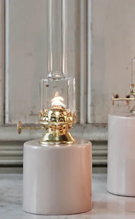 Fotogenlampa Rak Beige Liten