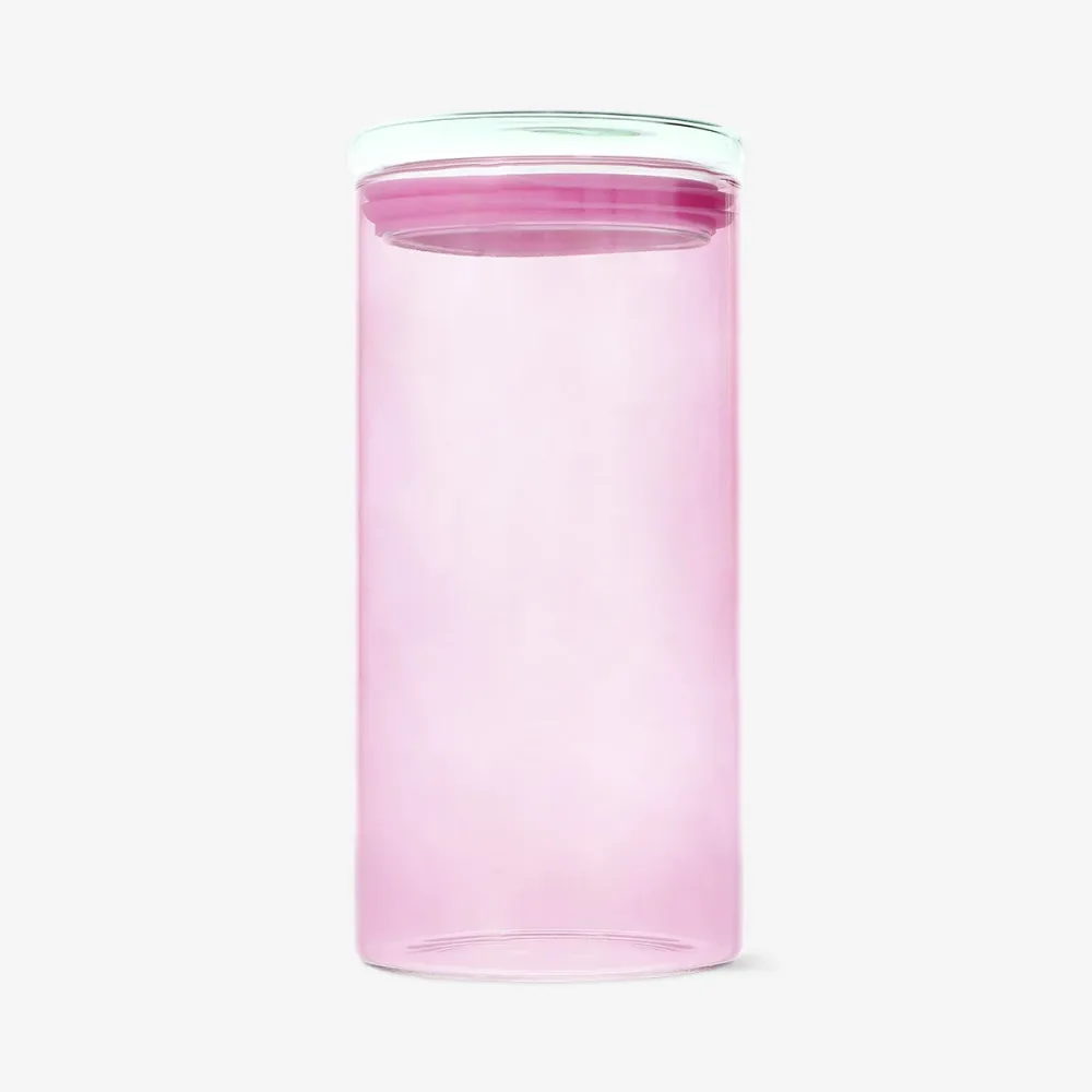 Förvaringsburk i rosa glas - 1280 ml