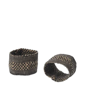 Gather Napkin Rings - Set 2 - Black/Natural