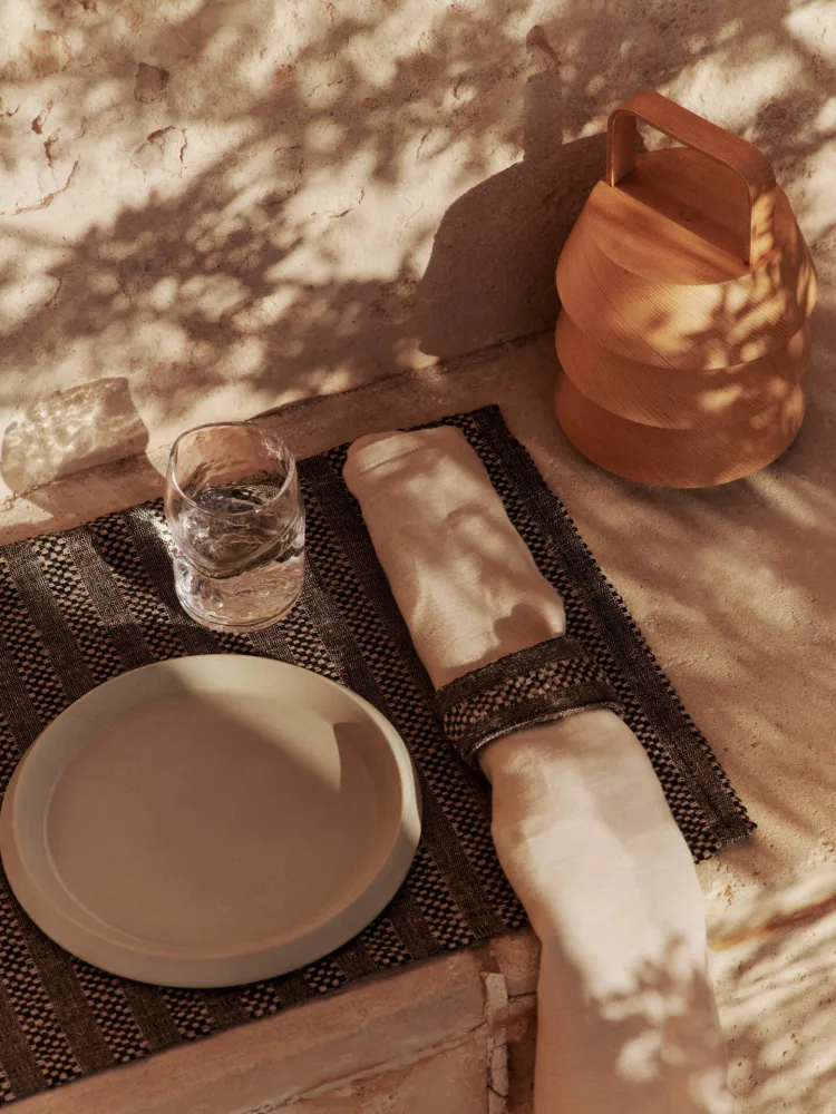 Gather Napkin Rings - Set 2 - Black/Natural