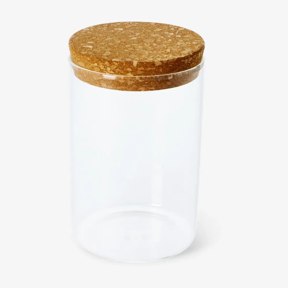 Glasburk med korklock - 14 cm