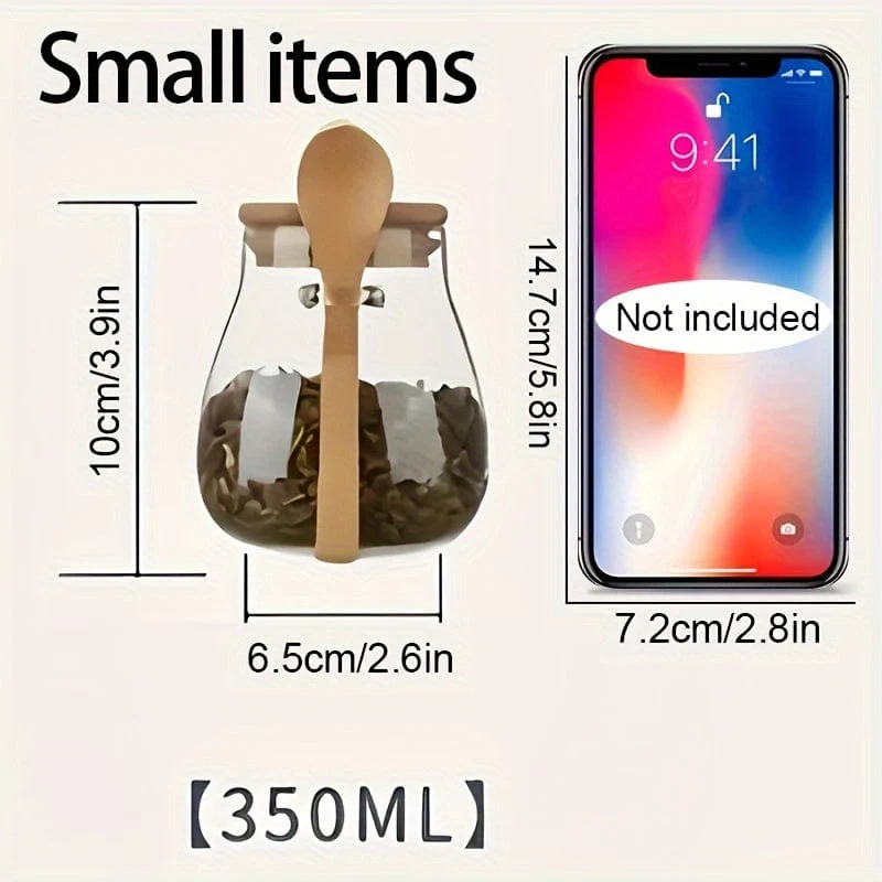 Glasburk med lufttäta lock - Set om 1, Godisburkar och förvaringsburkar för te, kaffe, kryddor - Designade köksaccessoarer...