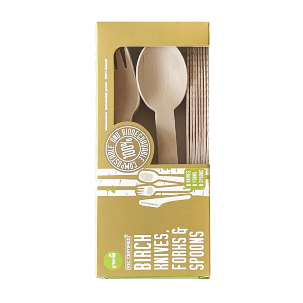 Greenlid Birch Wrapped Cutery Pack (paket med 24)