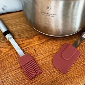 Grilo Slickepott och brödpensel vinröd