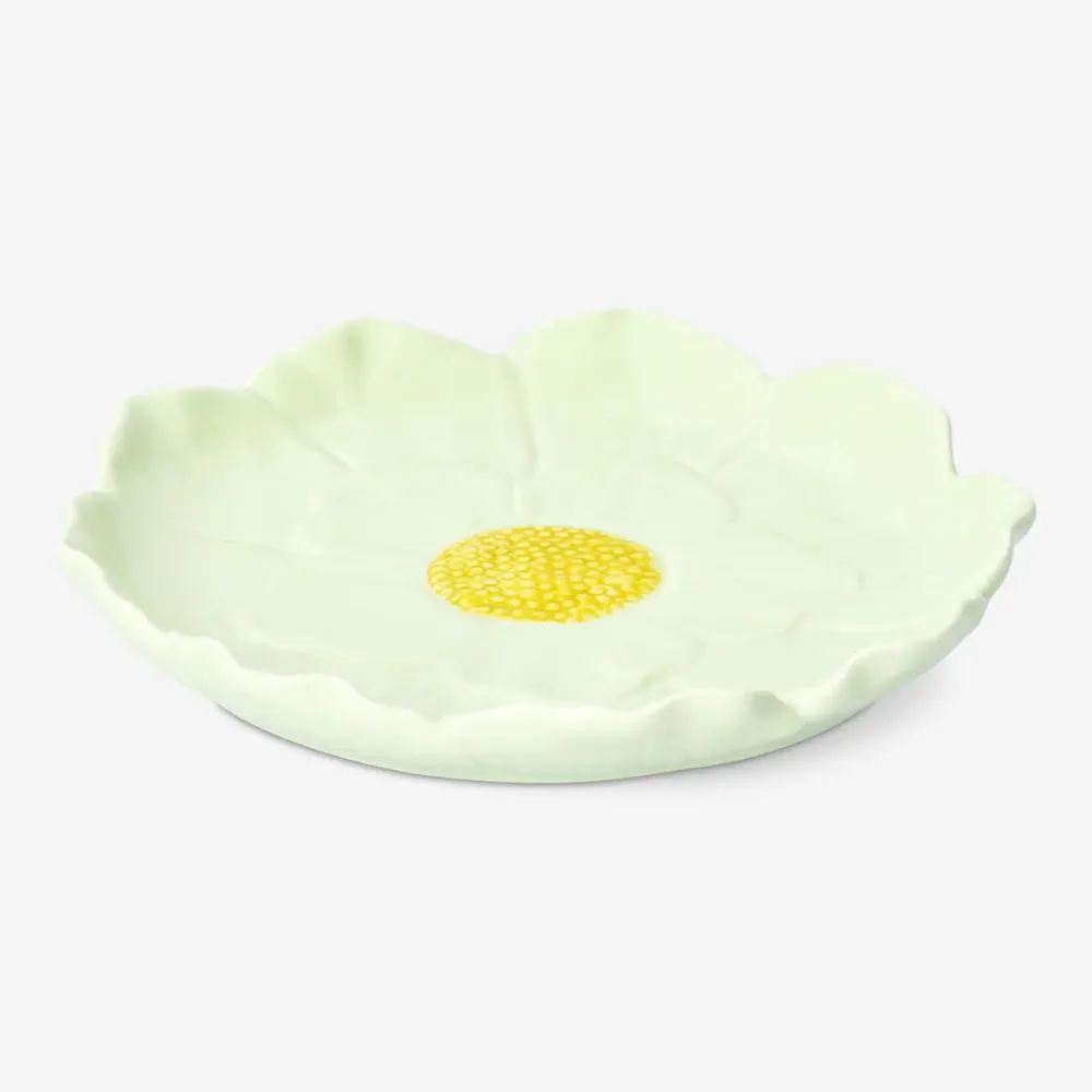 Grön blomma tallrik
