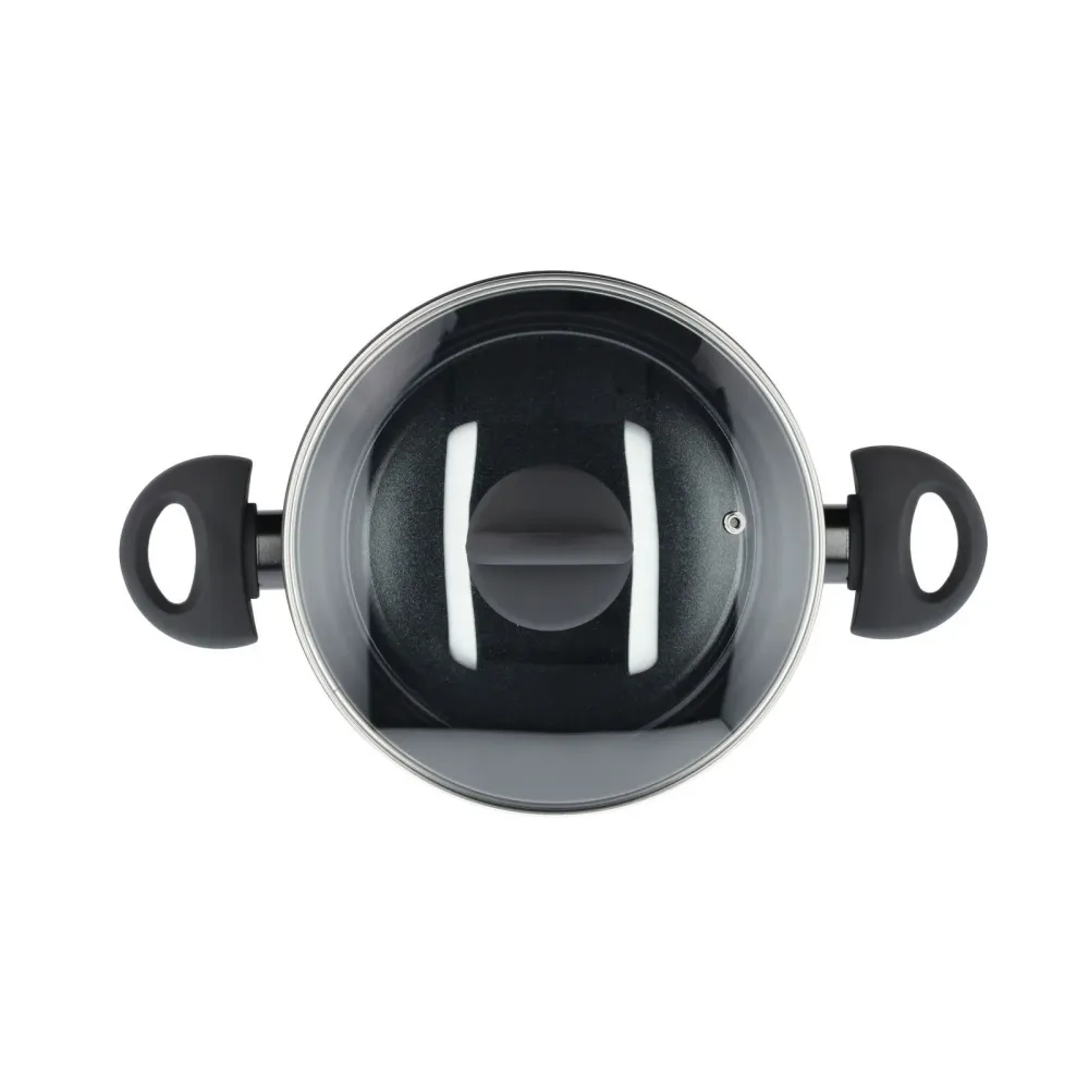 Gryta - Med glaslock - Aluminium/keramisk beläggning