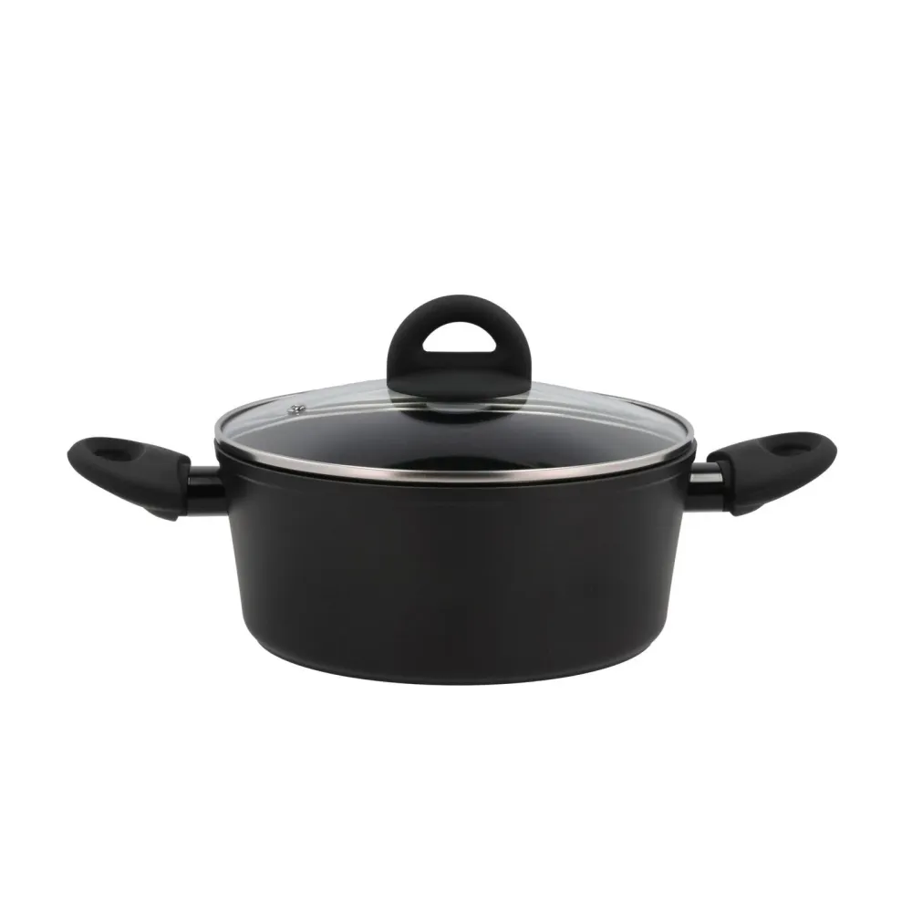 Gryta - Med glaslock - Aluminium/keramisk beläggning