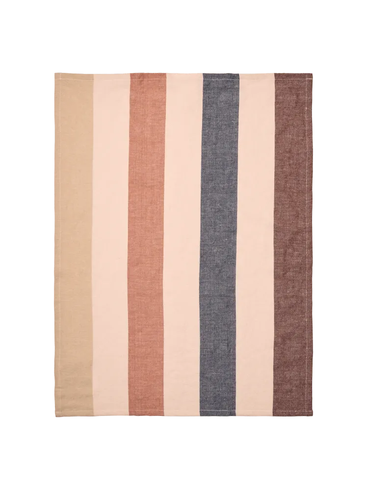 Hale Tea Towel - Cashmere/Mocha/Indigo Blue