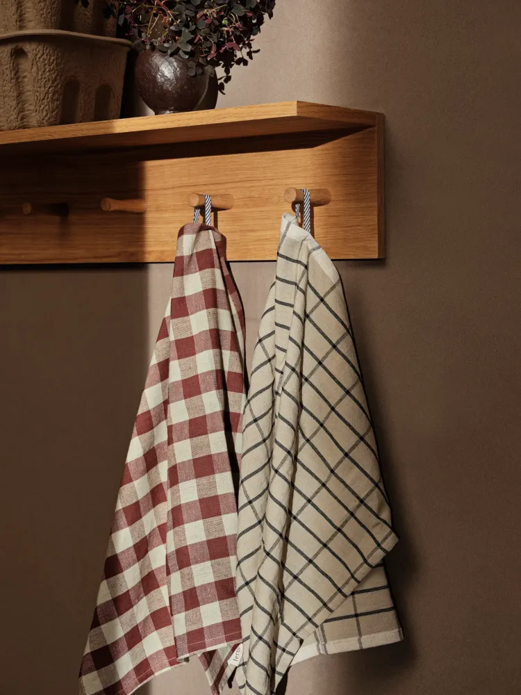Hale Tea Towel - Cinnamon/Grey Green