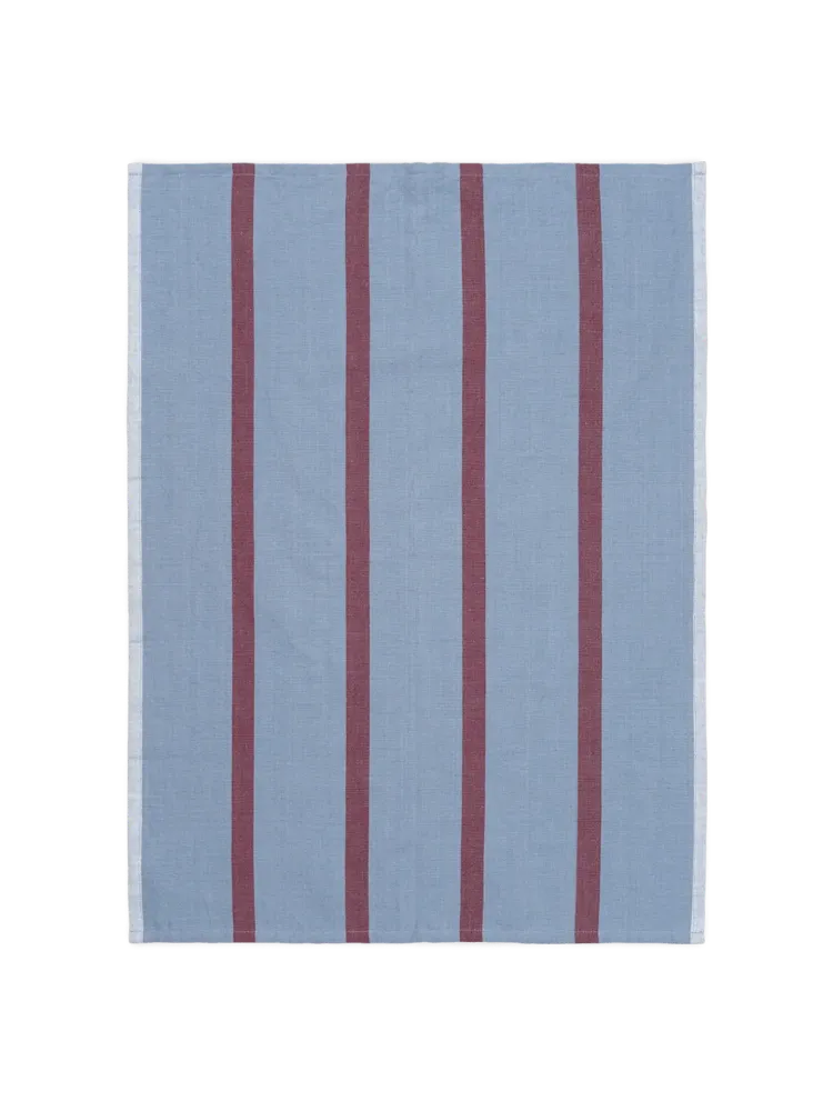 Hale Tea Towel - Faded Blue/Burgundy