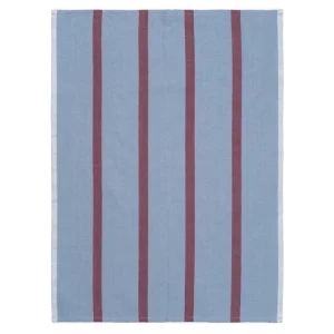 Hale Tea Towel - Faded Blue/Burgundy