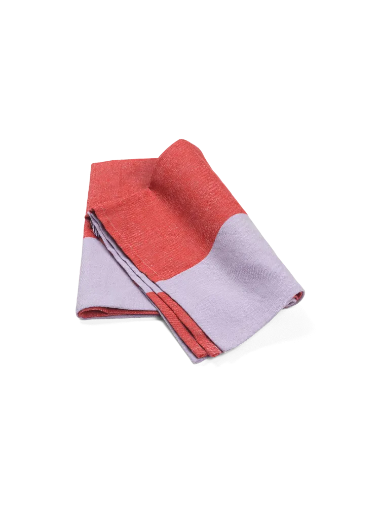 Hale Tea Towel - Red/Lilac