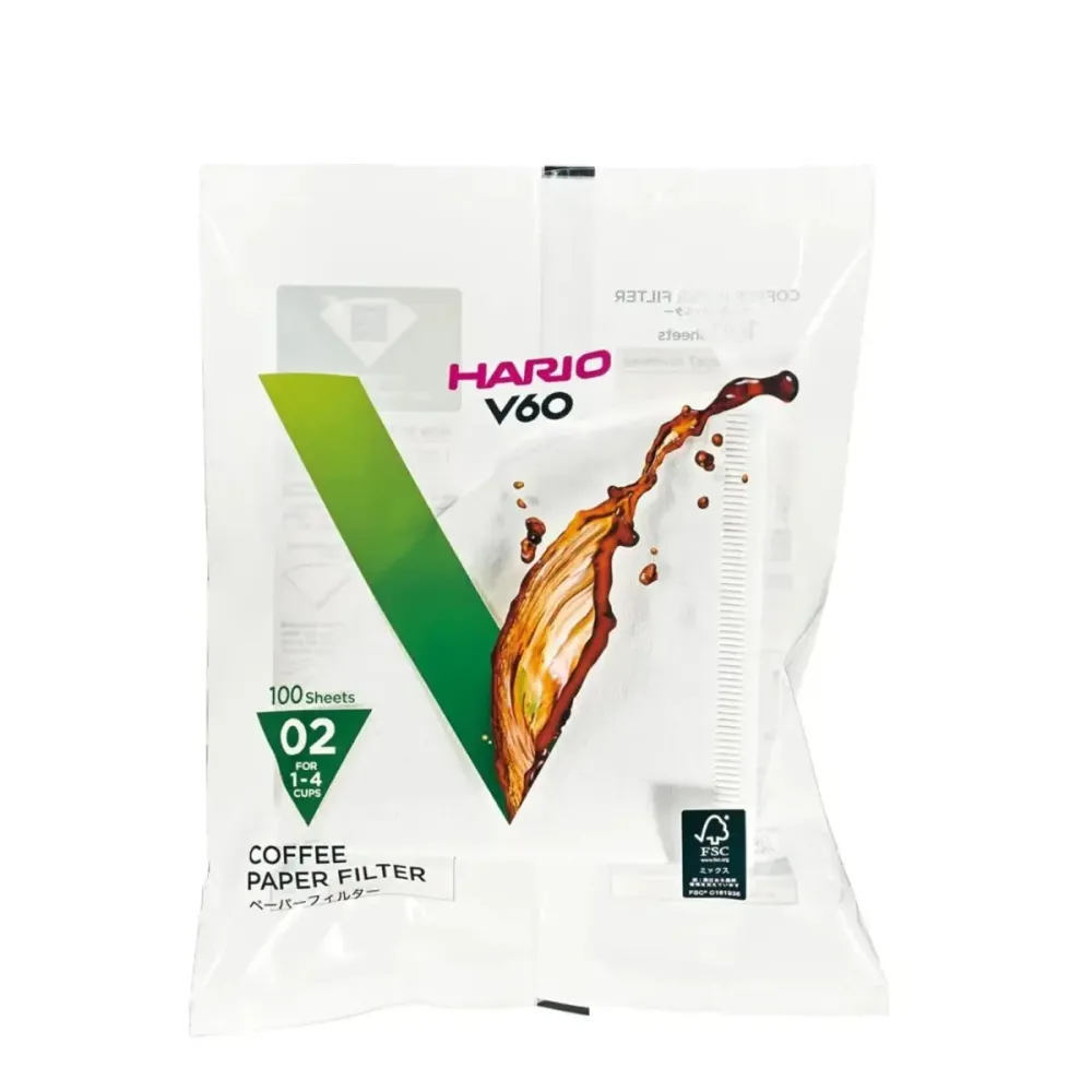 Hario V60 japanska filterpapper Size 02 - 100 pack