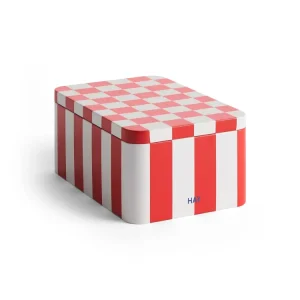 Hay Tin Container - Plåtbox röd och vit