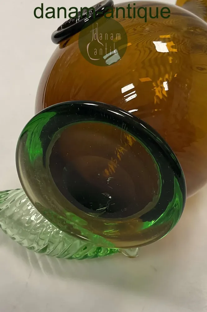 Holmegaard Grøn Glas Karaffel med Låg