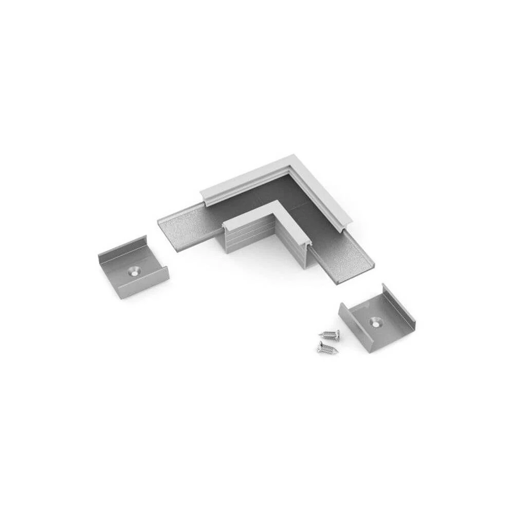90 ° hörn för installationsprofil djup aluminium anodiserad
