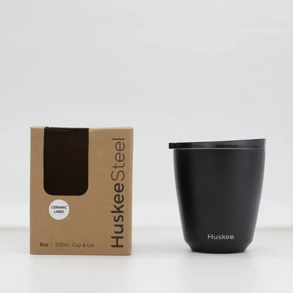 Huskee Stål mugg 235 ml – hållbar kaffekopp i svart