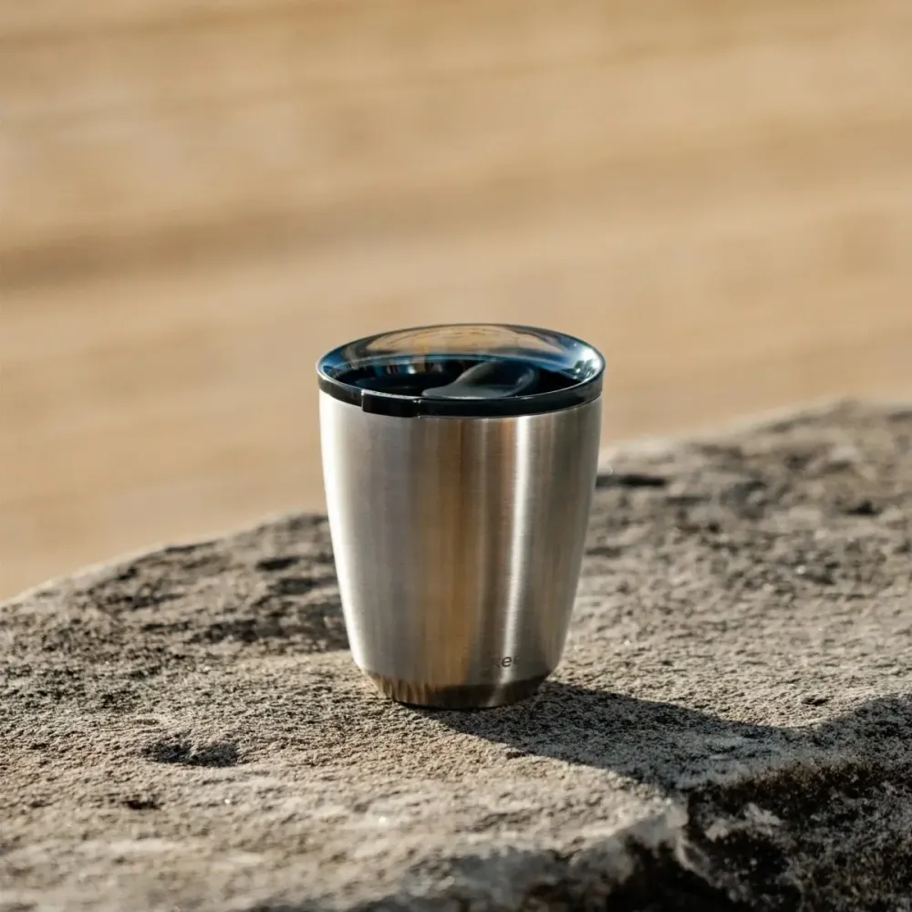 Huskee Stål mugg 235 ml – hållbar kaffekopp i borstat stål