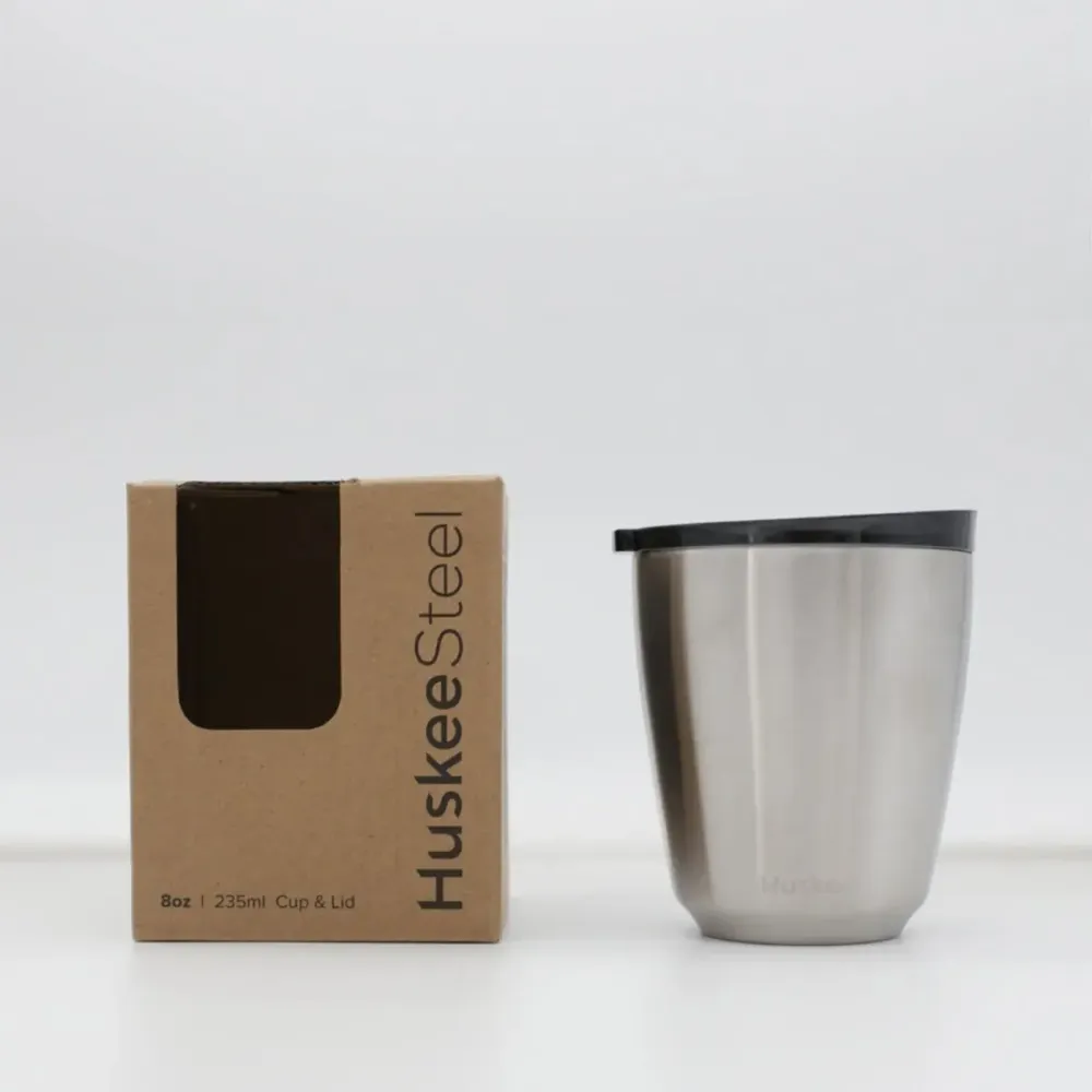 Huskee Stål mugg 235 ml – hållbar kaffekopp i borstat stål