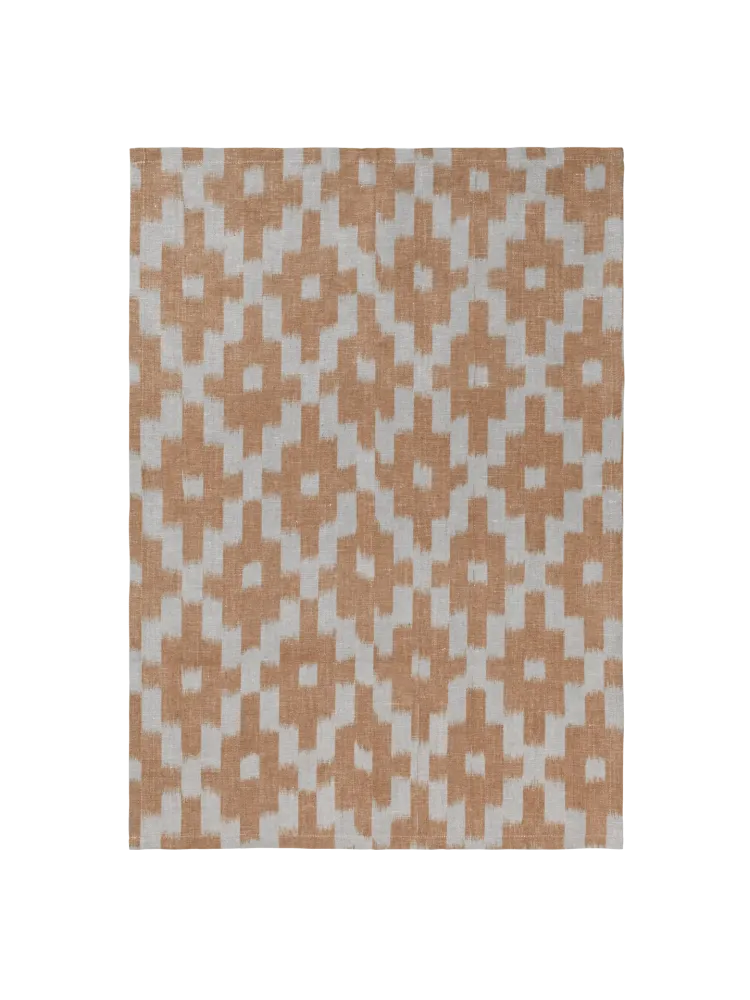 Ikat Tea Towel - Mist Blue/Terracotta