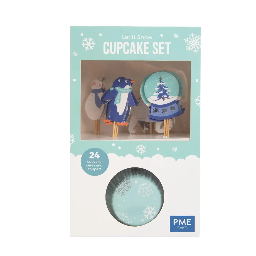 Kit med formar / toppers x24 - Låt det snö