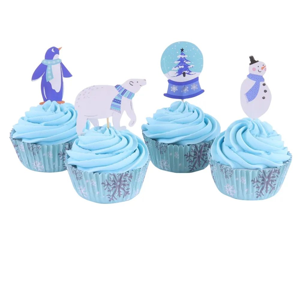 Kit med formar / toppers x24 - Låt det snö