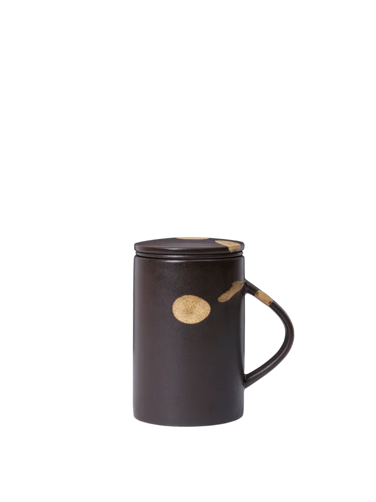 Koyo Tea Mug Infuser Set - Dark Brown/Buff
