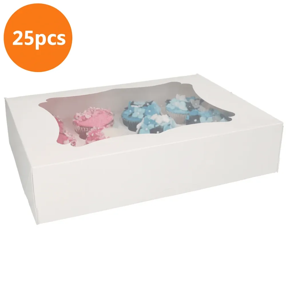 25 lådor och insatser - 12 cupcakes per låda