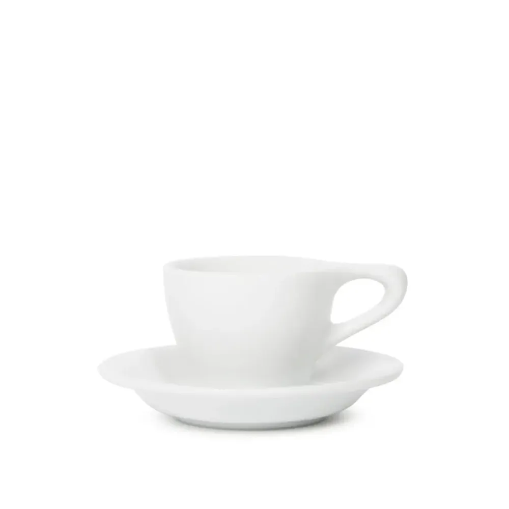 Lino Espresso kopp 90ml med fat - Vit