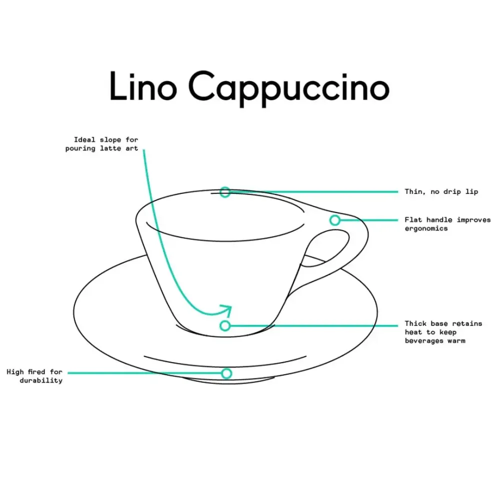 Lino Liten Cappuccino Kopp 150ml med fat - Svart