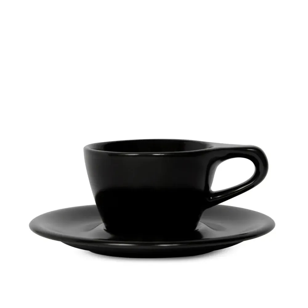 Lino Liten Cappuccino Kopp 150ml med fat - Svart