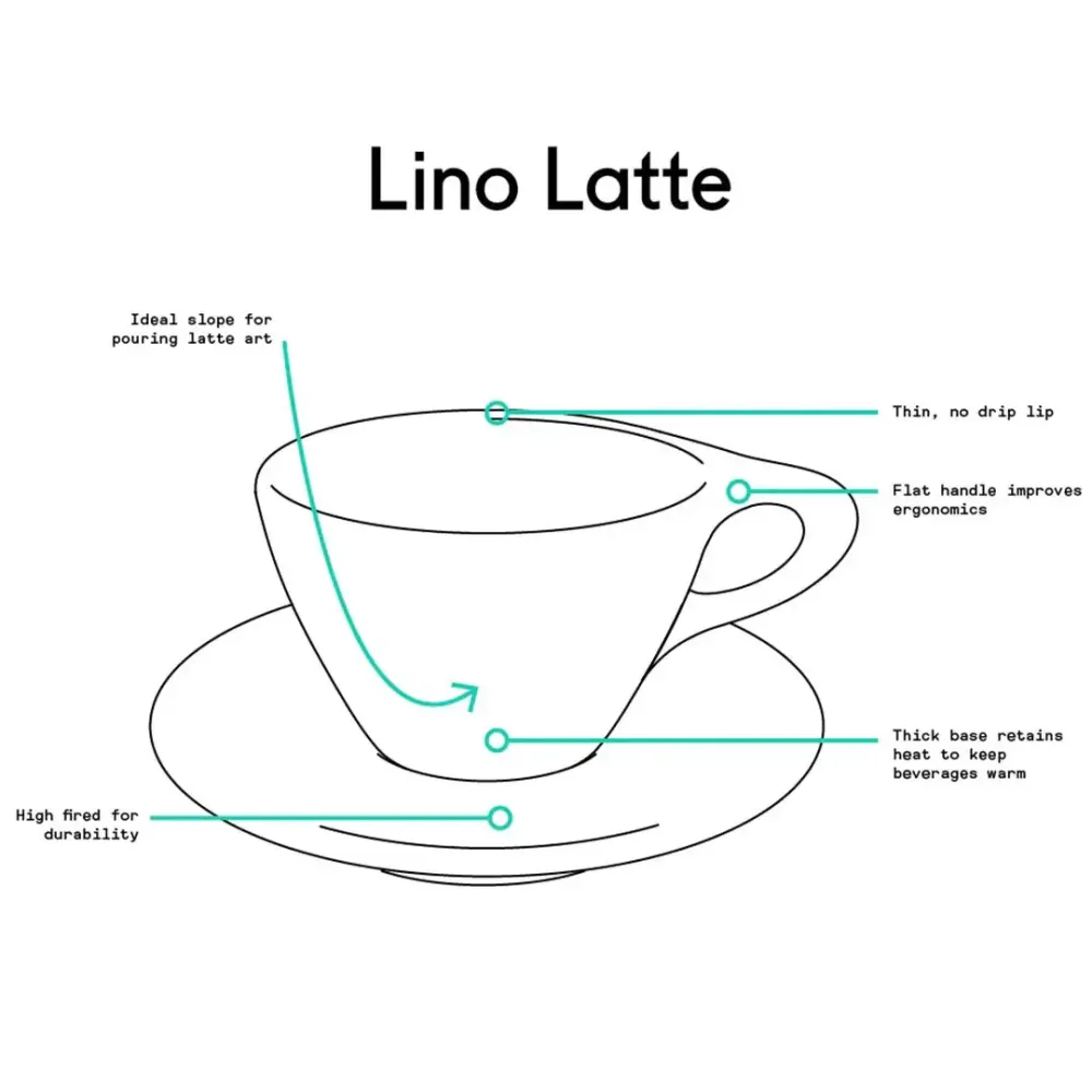 Lino Stor Latte kopp 360ml med fat - Vit