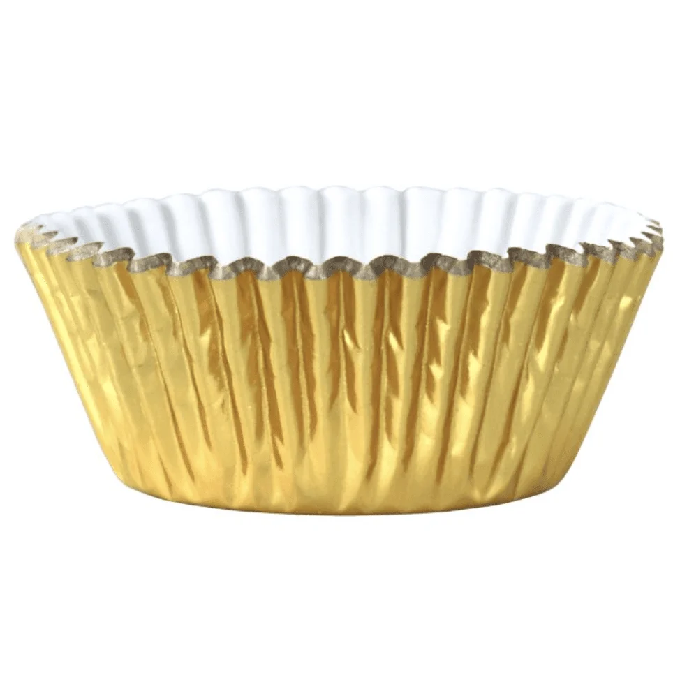 30 metalliserade guldiga muffinsformar
