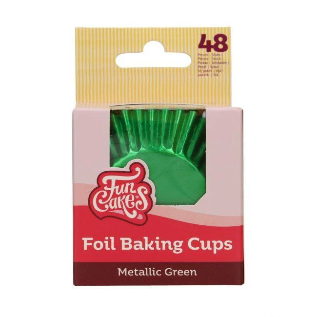 48 metalliska gröna muffinsformar