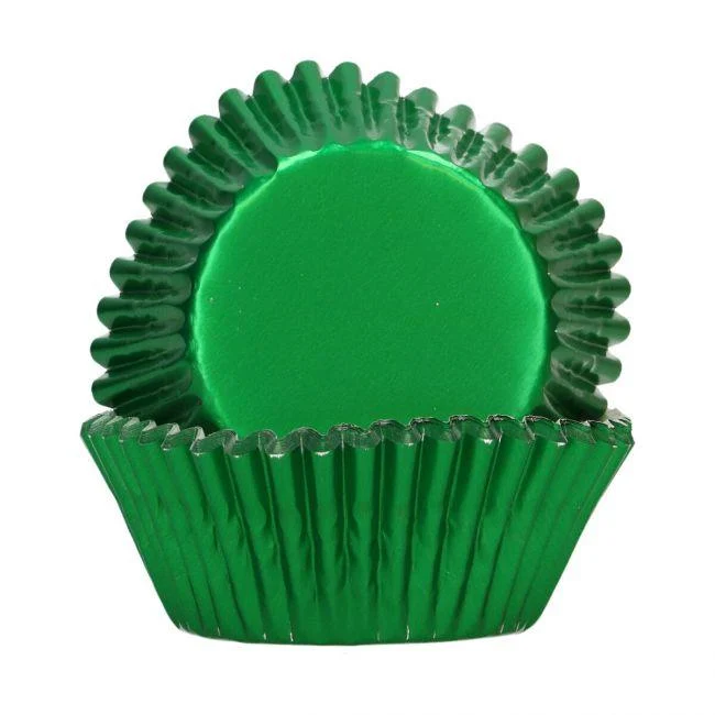 48 metalliska gröna muffinsformar