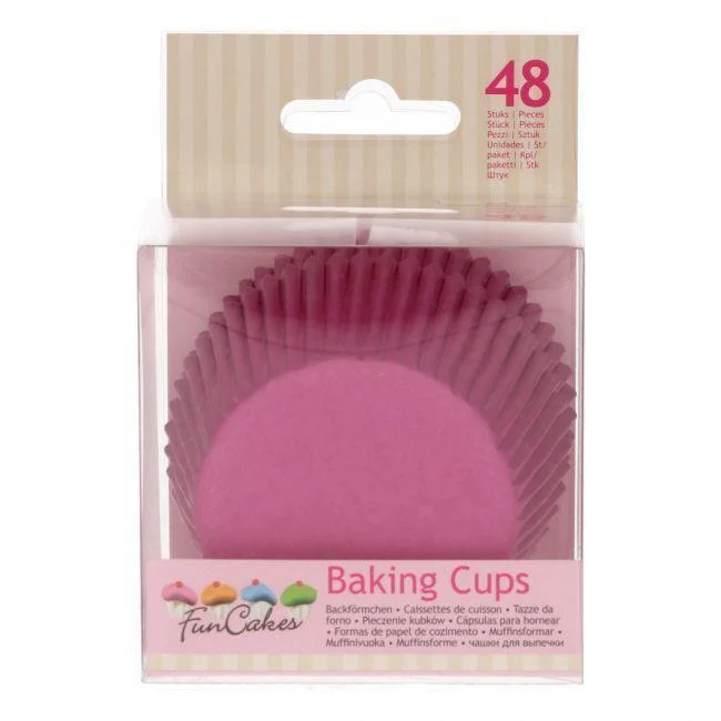 48 mörkrosa muffinsformar