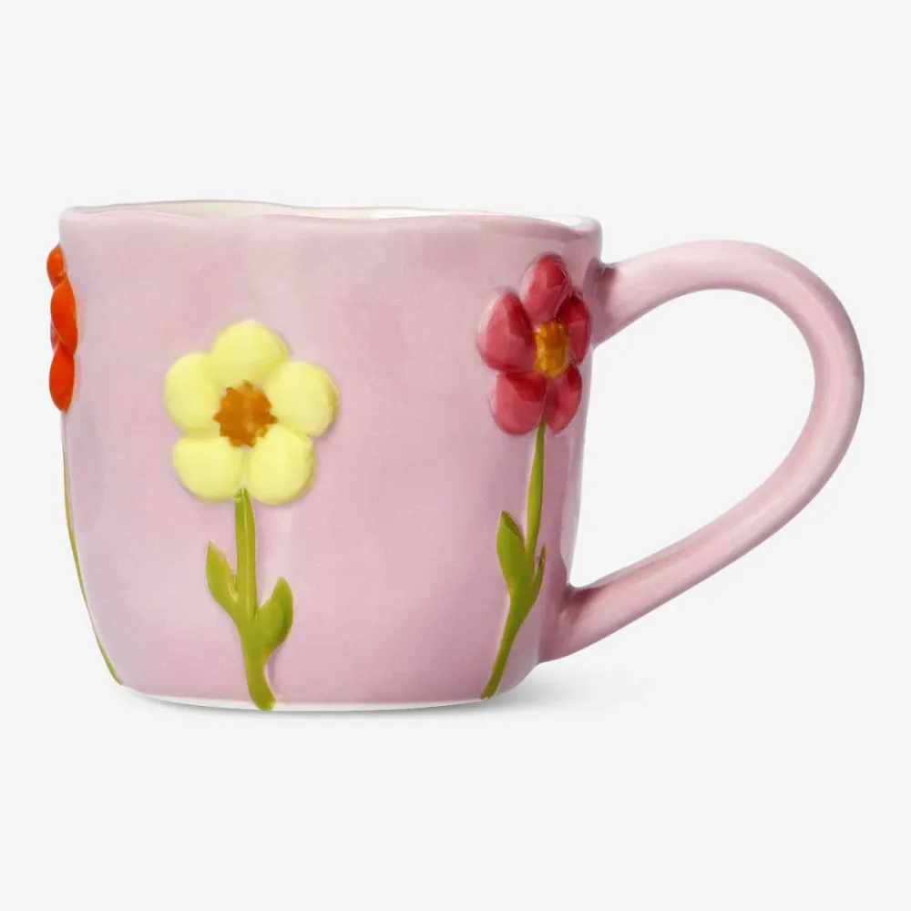 Mugg med präglade blommor - 330 ml