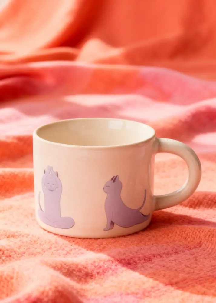 Mugg med yogakatter - 390 ml