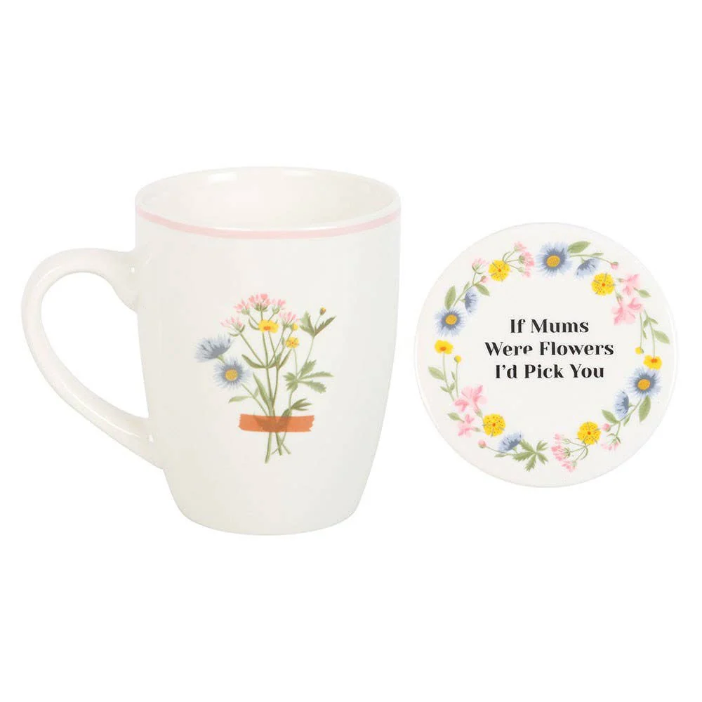 If Mums Were Flowers Floral Ceramic Mug & Coaster Set