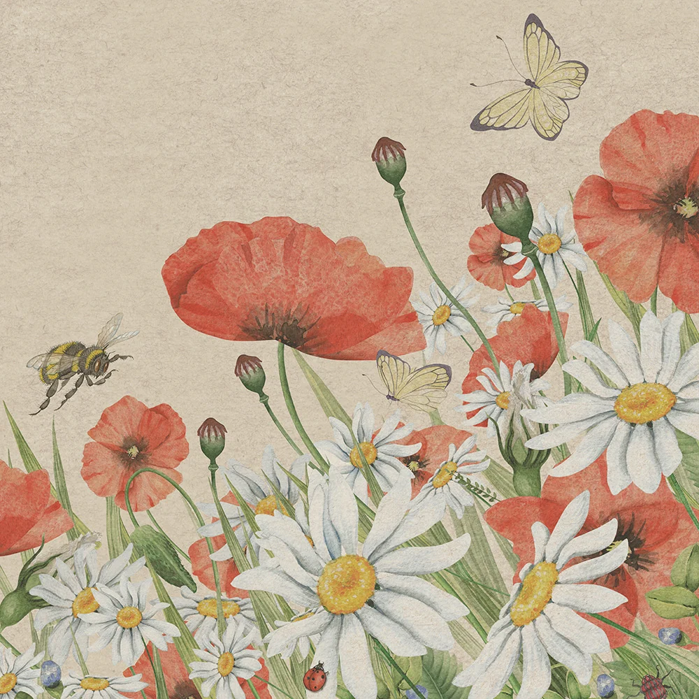Papper+Design Luncheon -servetter (Floral Poppies) Paper+Design
