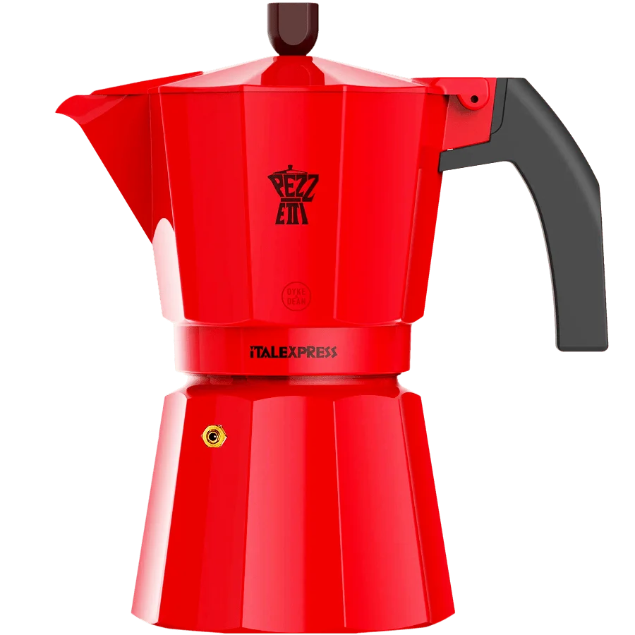 ESPRESSOBILAR KAFFEMASKIN RÖD 3 KUP PEZZETTI