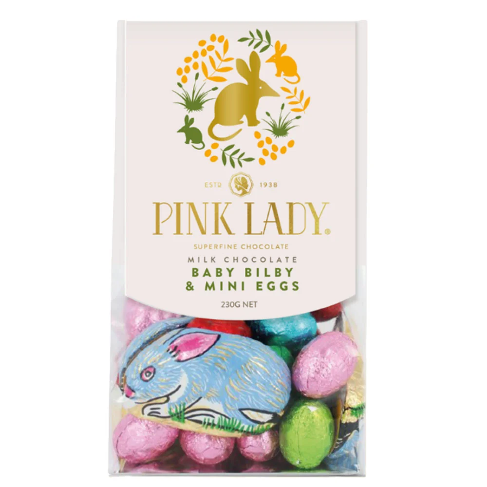Pink Lady Baby Bilby och Mini Milk Chocolate Eggs 230g