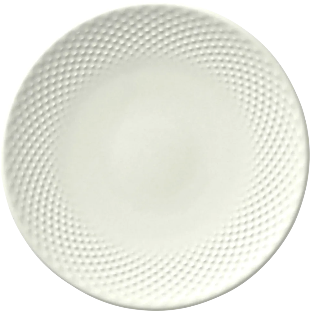 Plate flat round coupe embossed cream 17cm